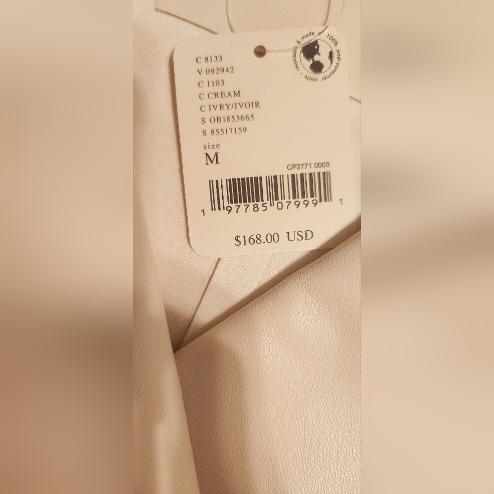 NWT Free People Alexis Vegan Leather Jacket white medium - Picture 10 of 14